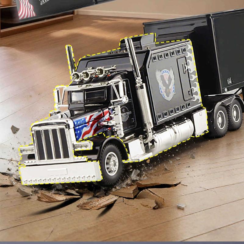 1:24 Peterbilt 389 American Heavy-duty Truck Alloy Model Car Diecast Vehicle Sound Light Gift Collectible Display
