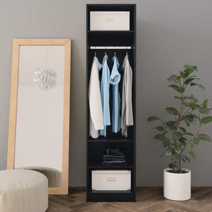 Wardrobe Black 50x50x200 Cm Engineered Wood