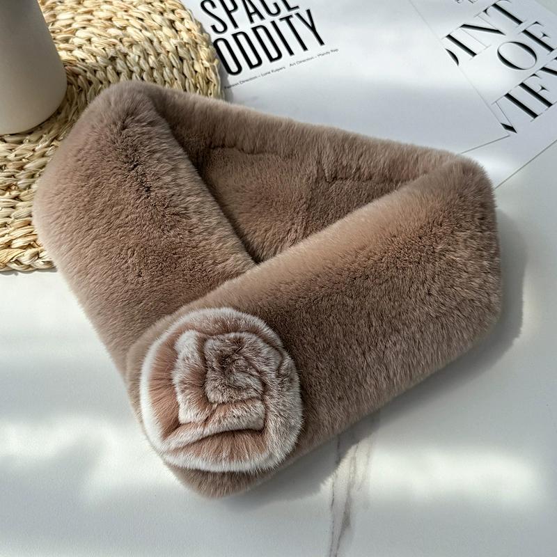 Elegant Double-sided Otter Rabbit Hair Scarf Korean Version Temperament Flower Mother Female Fur Scarf Female Winter Warm Magnetic Buckle