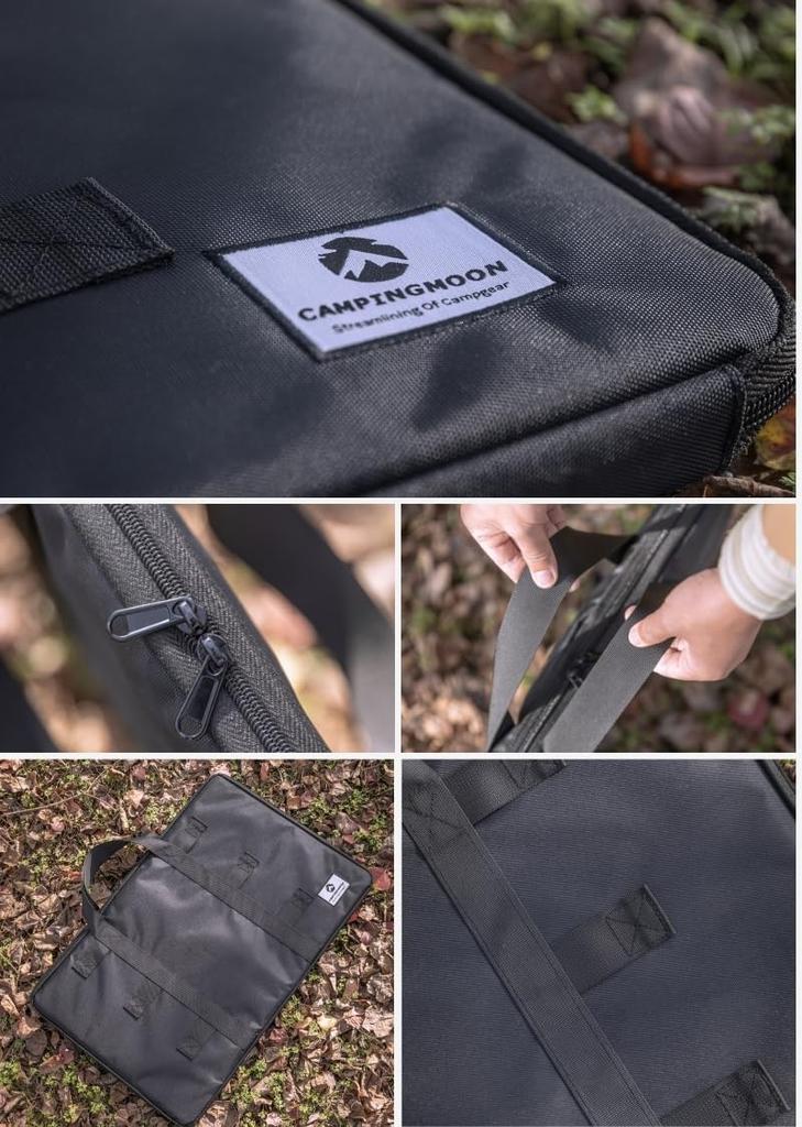 CAMPING MOON Field Rack, Aluminum Top, Tactical Table, Table One Worktop, Storage Bag, Black, Black Gear ZS-B