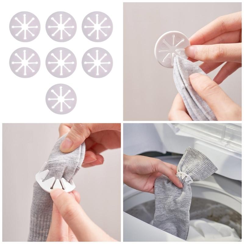 7er-Pack Socken-Organizer für einfaches Paaren und Aufbewahren Bunte PVC-Clips Praktische Sockenbefestiger Paarungswerkzeug