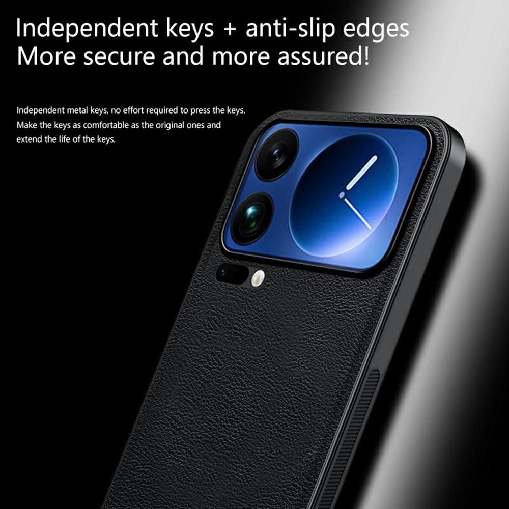 For Xiaomi 17 Pro Max Case PU + TPU + PC Phone Back Cover with Metal Lens Frame