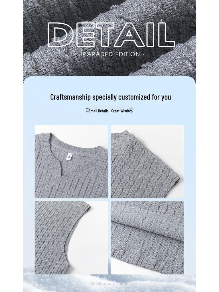 Men's Textured Sleeveless Heavyweight Sports Vest - Loose Fit, High-End Summer Feel