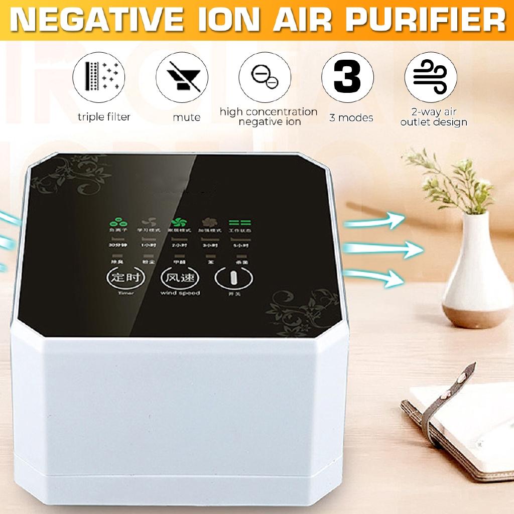 Mini Desktop Air Purifier Negative Ion Generator Air Purifier Sterilizer Generator Ionizer HEPA Filter For Home Office