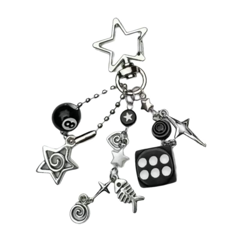 

Sturdy Plastic/Resin Star Black Eight Keychain Featuring Fashionable Dices Look for Personalize Styles Daily Use 1