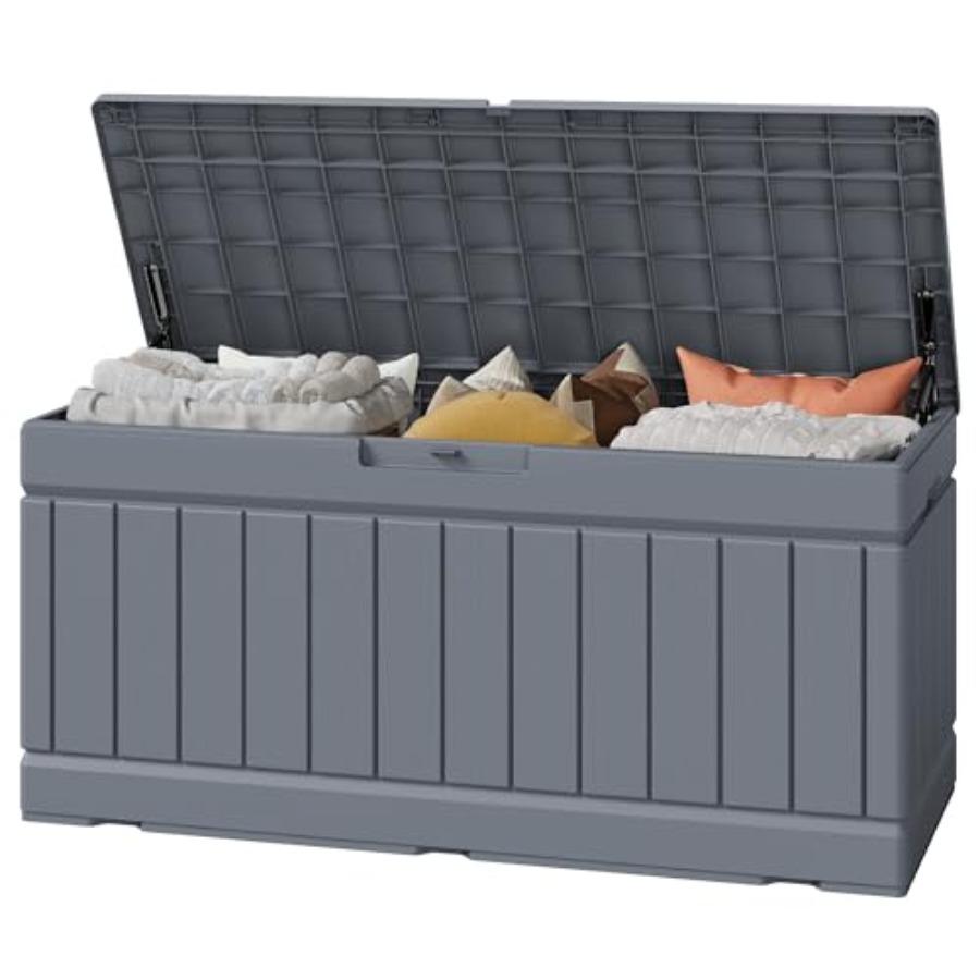 

Outdoor Storage Box 82 Gallon Storage Bin with Lid for Patio Furniture Garden Tools Pool Supplies Waterproof and UV Resistant L United States