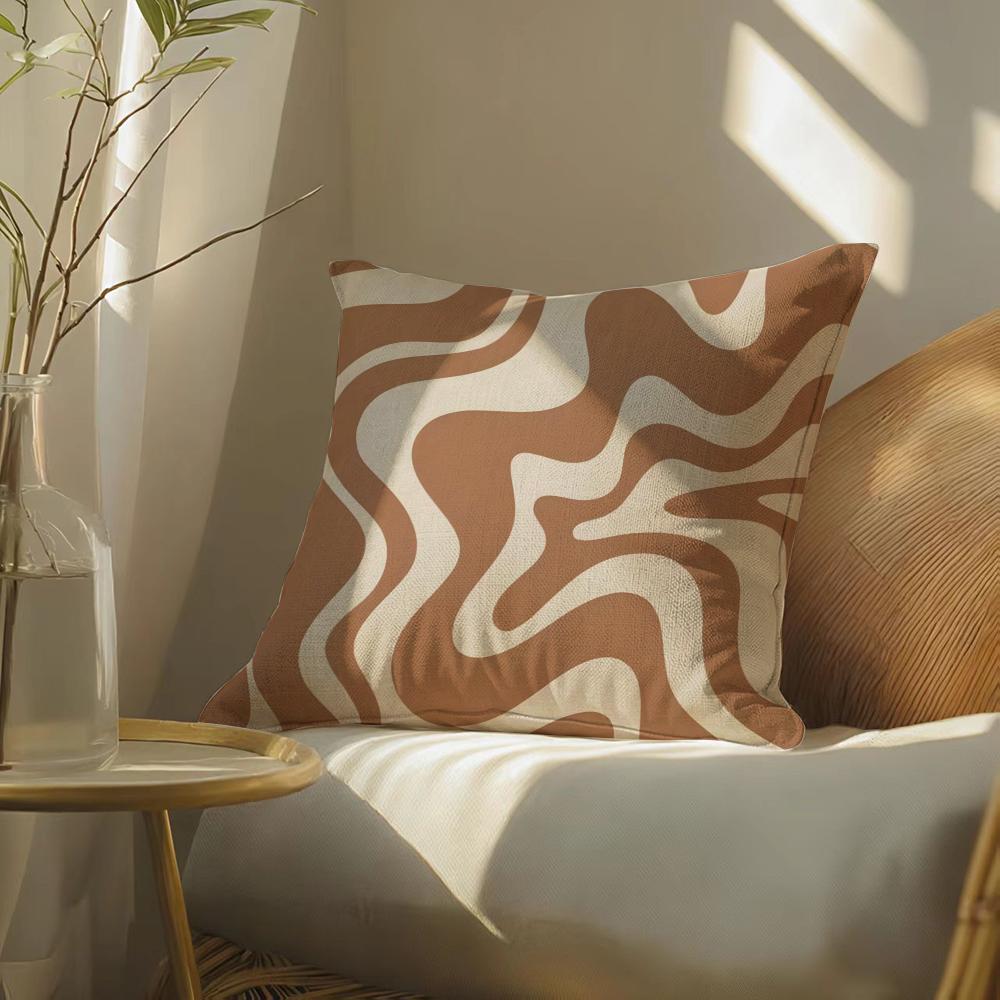 Creamywhitebrown Pillow Case Pillowcase, Double-Sided Printed, Sofa Cushion, Bedroom Headboard