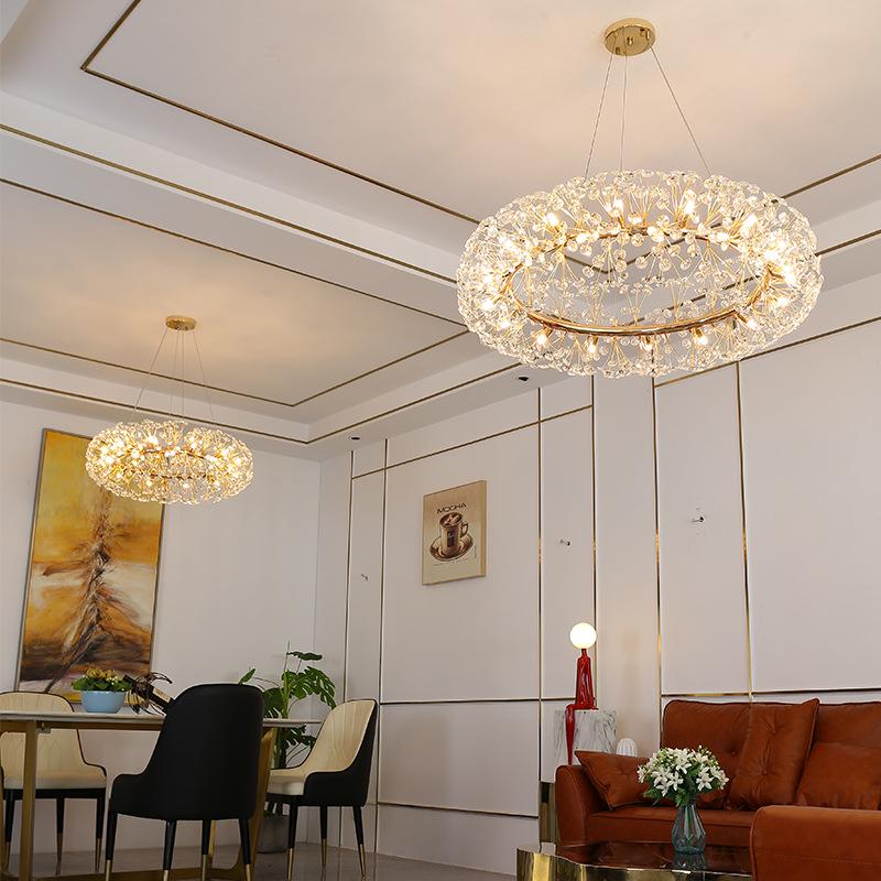 Modern Crystal Dandelion Chandelier for Living Room, Bedroom, or Dining Room - 2025 Style