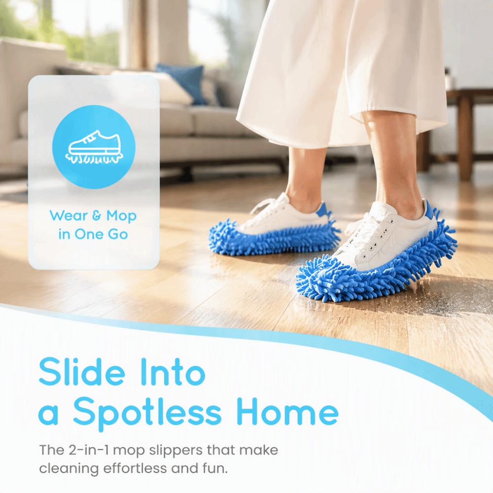 5 pairs Machine Washable Mop Shoe Covers Microfiber Dust Mop Socks Sweeping Slippers Office