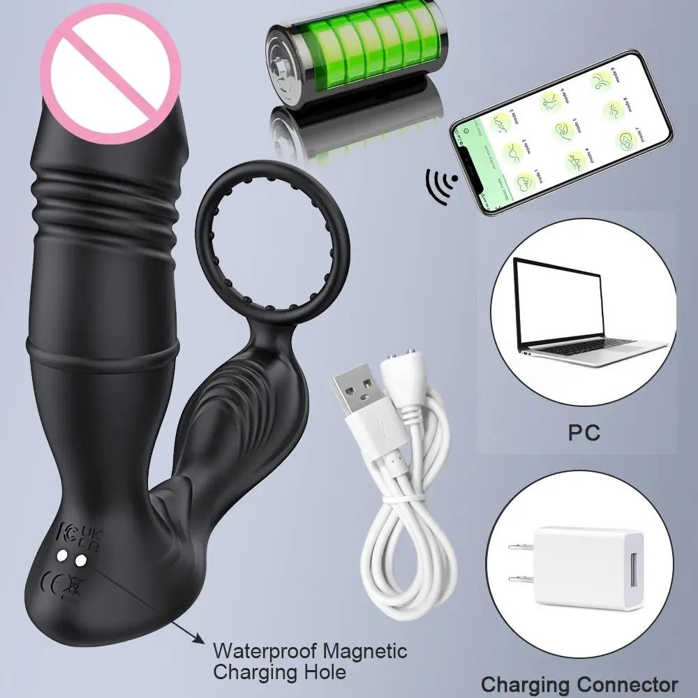 Quieter Anal Extension Tool Xl Sillicone For Adults Men Smartphone Controlled Sleeve Anal Vibrator Husband Women Paired