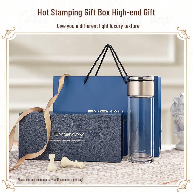 BVGMAV Double-Wall Insulated Glass Tea Cup