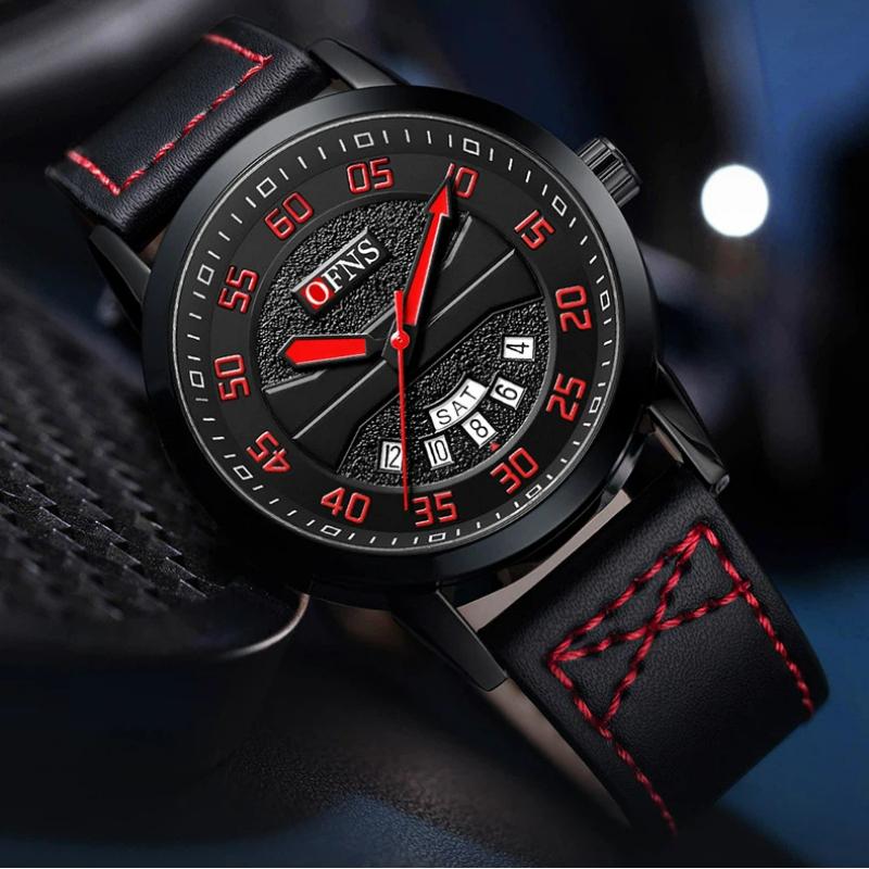 Original Fashion Watch For Man Leather Date Week Quartz Men Watch Waterproof Luminous Business Men's Watches
