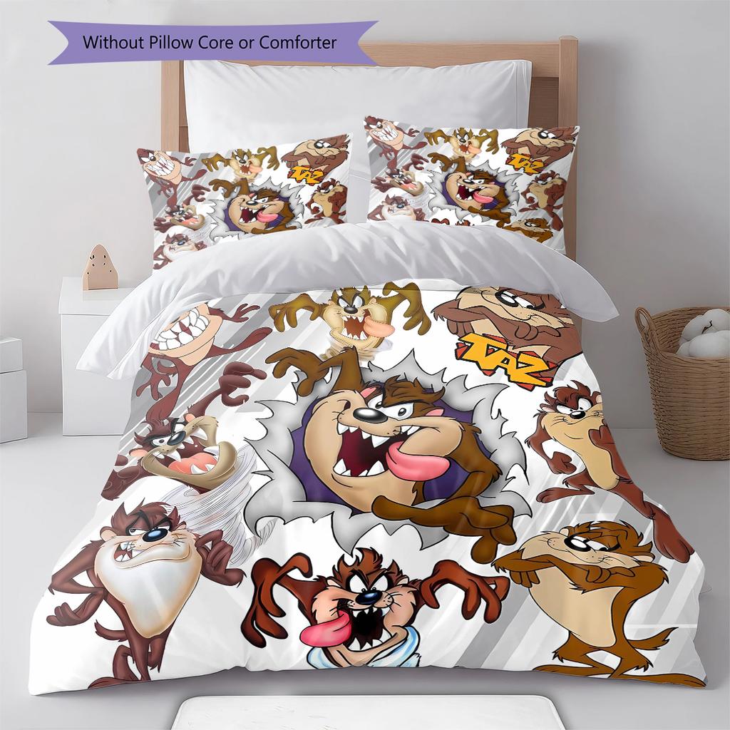 Tazmanian Devil Pattern Bedding,Quilt Set Quilt Cover Pillowcase Home Birthday Gift (1 * duvet cover + 2 * pillowcase, without core)