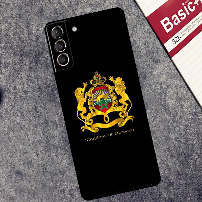 Morocco Flag Coat Of Arms Case For Samsung Galaxy S25 S26 Ultra S20 S21 S22 S23 S10 Plus S25 FE S24 Ultra Cover Coque