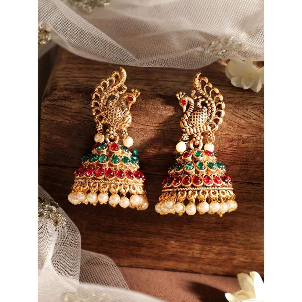 Jhumka Earrings Gold Plated Stylish Traditional Trendy Jewellery Gift for Women & Girls