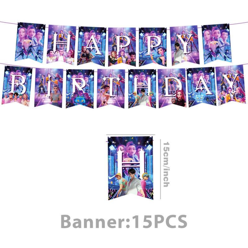 Witch Hunters Squad-themed Birthday Party Decoration Set, including tablecloths and banners, suitable for children's and adults' party supplies.
