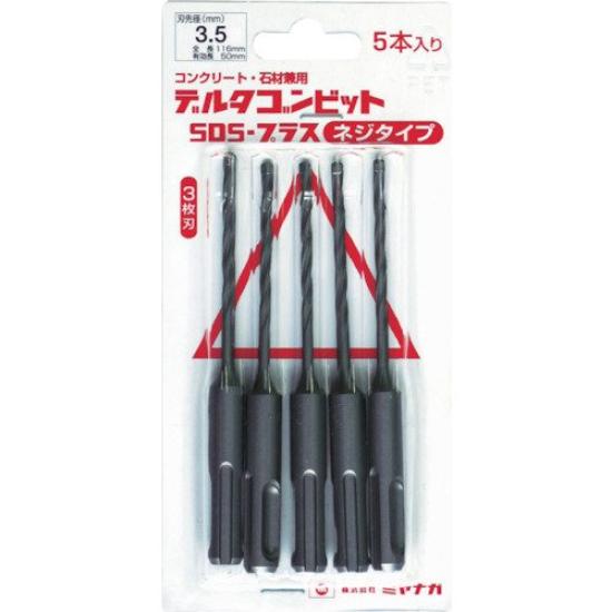 

Miyanaga Deltagon Bit Screw x 116 5 DLSDS34JP5 SDS, Type, 3.4 mm, Pieces,
