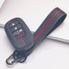 Silicone Remote Key Cover for Honda Fit Civic Accord Inspire HRV CRV Pilot Odyssey ZR with Keychain Honeycomb Texture Racing Stripe Key Fob Protector