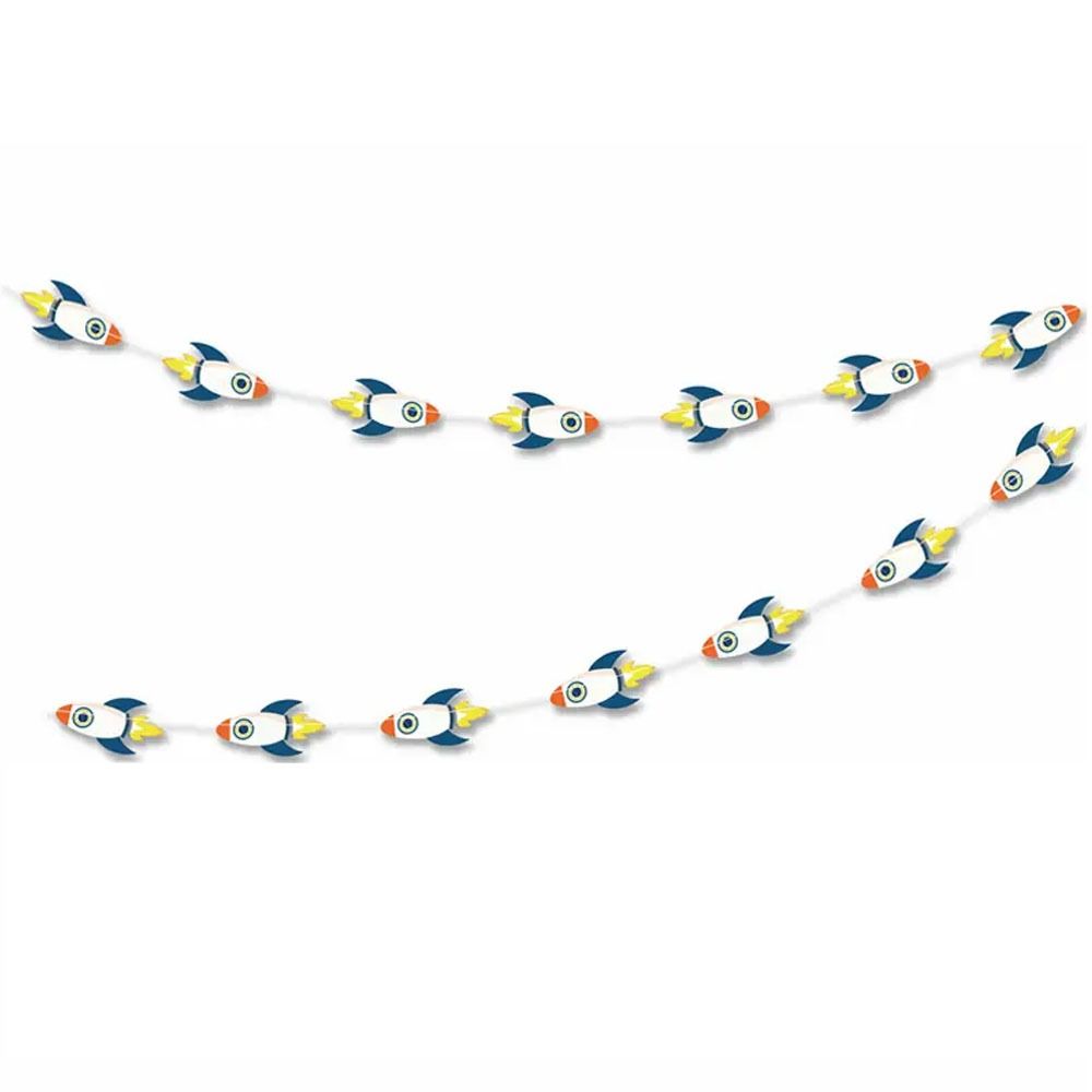 Astronaut Rocket Astronaut Garlands Banner 3m Outer Space Theme Party Decorations  Home Decor