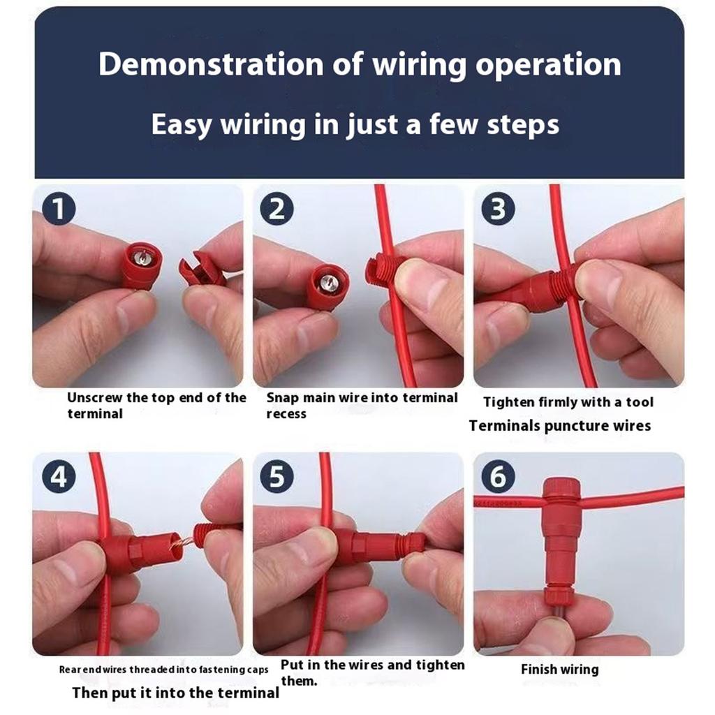 10Pcs Quick Piercing Connector Low Voltage Wire Connector Waterproof Crimp Wiring Terminal Quick Puncture Connector