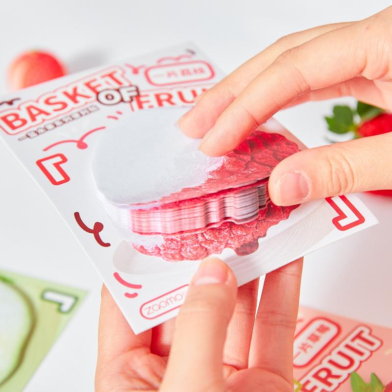 Sticky Notes A Plate of Food Office  School Supplies Series Simulated Fruit Sticky Message Backing Paper Kawai Stationery Lovely