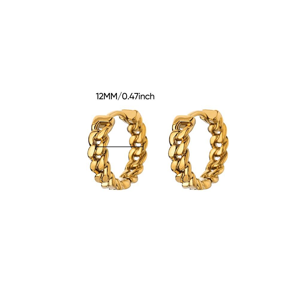 Cubic Zirconic Hoop Huggie Earrings For Women Ladies Gold Color Stainless Steel Circle Earring Jewelry Wedding Best Friend Gifts