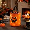 Festival Party Supply for Candy Glowing Pumpkin Bag with LED Lights, Reusable Halloween Treat Spooky Tote Lights Kids, Trick or Handbag Favors