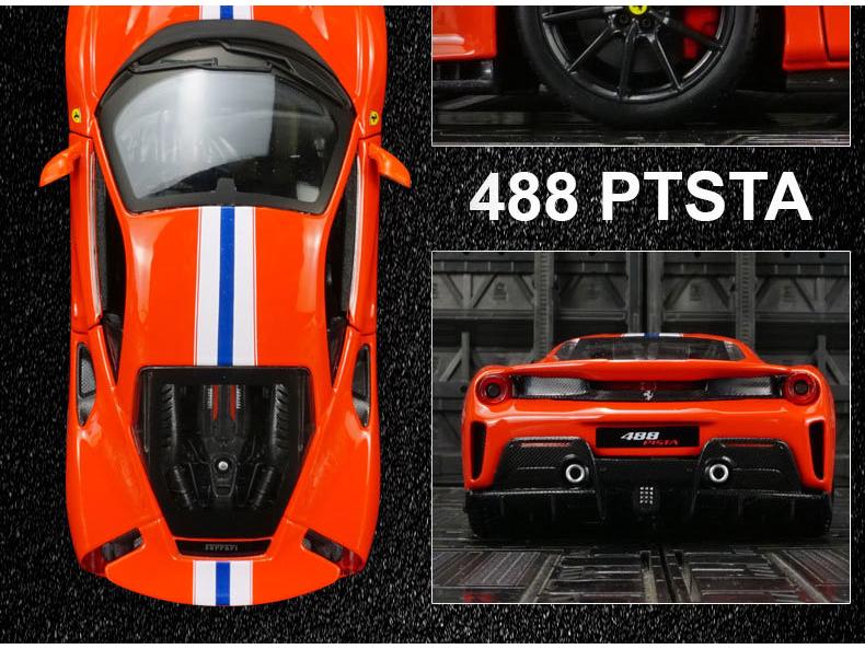 Bburago 1:18 488 Pista Alloy Supercar Model with Opening Doors