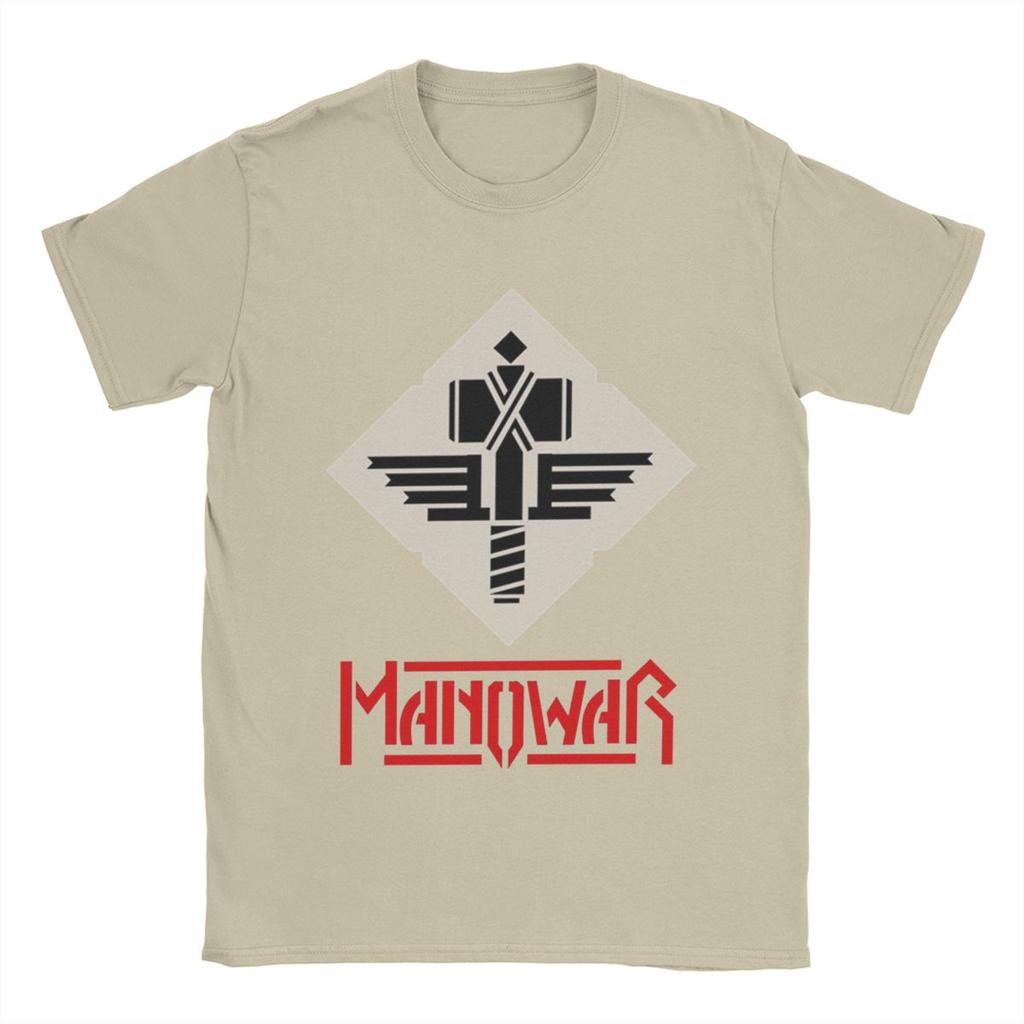 Herren T-Shirt Manowar Lässiges Reines Baumwoll T-Shirt Kurzarm T-Shirts O-Ausschnitt Tops 4XL 5XL