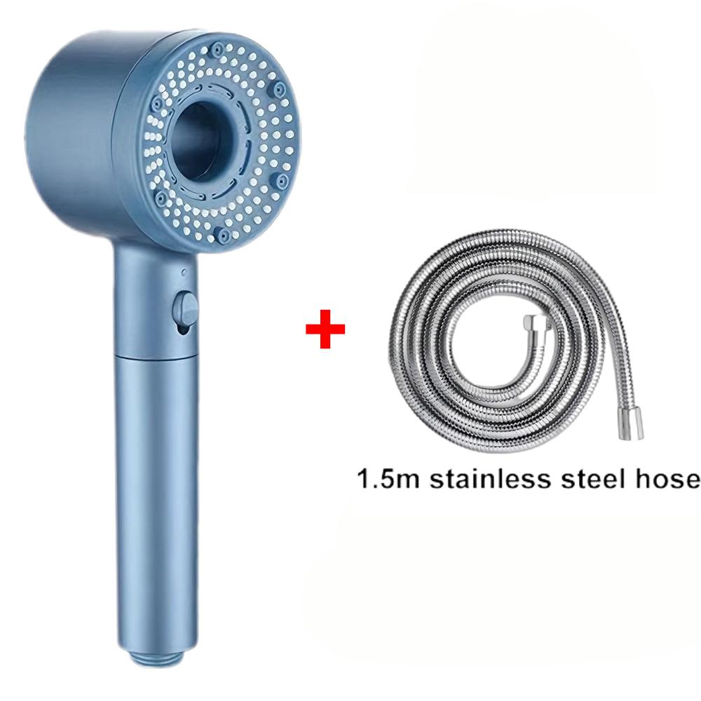 5 Modes One Key Stop Water-saving Shower Head Handheld Large Flow High-pressure Shower Nozzle with Filter Bathroom Showerhead