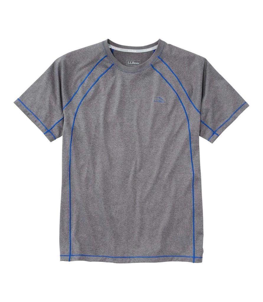 L.L.Bean Men's Quick-Dry Trail Tee, Short Sleeve, US Fit, Regular, Size Small, Platinum Gray, 1000030884
