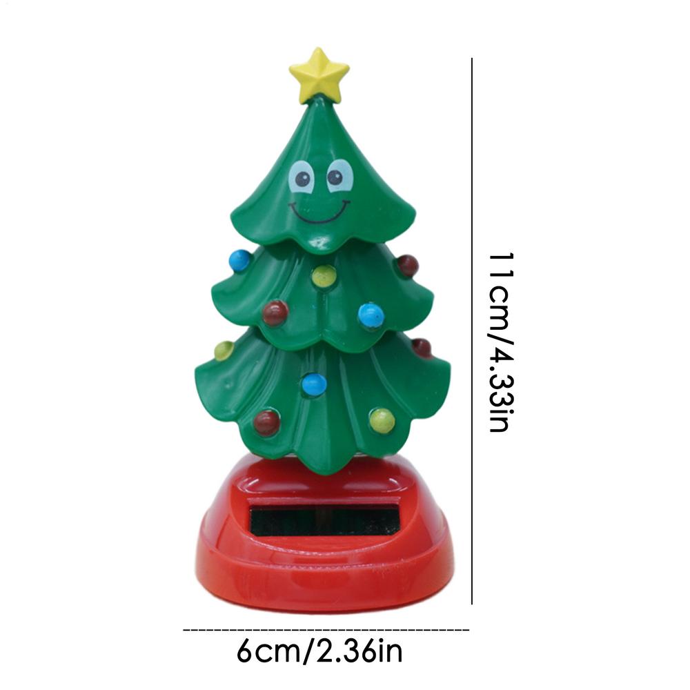 Shaking Head Christmas Tree Car Ornaments Christmas Solar Powered Dancing Toy Solar Swinging Tree Car Interior Decoration