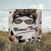 1PC Custom Name Leopard Print Fashion Style outdooor Flannel blankets Throw Blanket All-Season Throw Gift Bedspread for Couch, Bed, Camping Holiday Bi