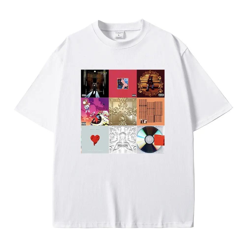 

Футболка с графическим принтом музыкального альбома рэпера Канье Уэста для мужчин, хип-хоп, модный тренд, мужские футболки Канье, черные футболки оверсайз, уличная одежда 4XL