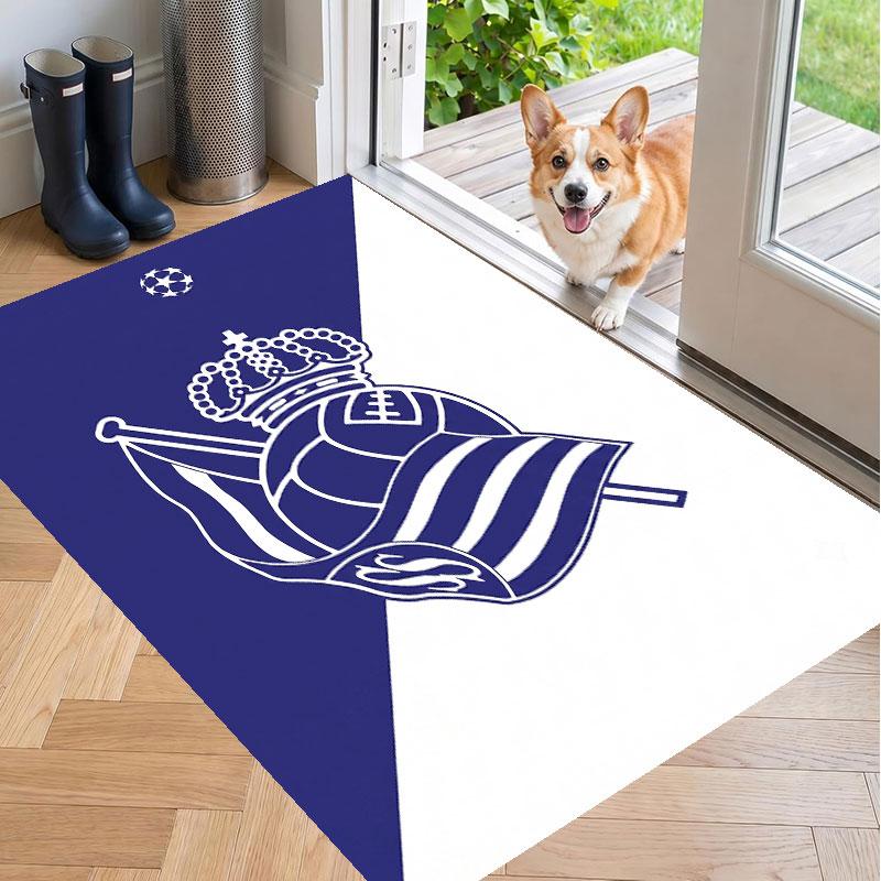 Soft Floor Carpet Real Sociedad FC Pattern Area Rug Decorative Mat For Home Room Decoration