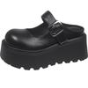 Height-increasing Thick-soled Bag Head Half Slippers Women's Outer Wear 2025 Spring and Summer New Super Fire French Mary Jane Cool Slippers Muffin