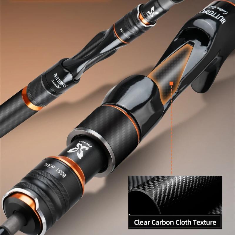 Portable Multi-sections Carbon Fishing Rod Adjustable 1.98 To 2.13m M/F Action Long Cast 4+1Sec High Carbon Ultra Light Travel-specific Fishing Rod