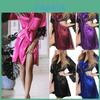 Women Satin Silk Lace Lingerie Sleepwear Kimono Robe With Floral Pattern And Lightweight Comfort