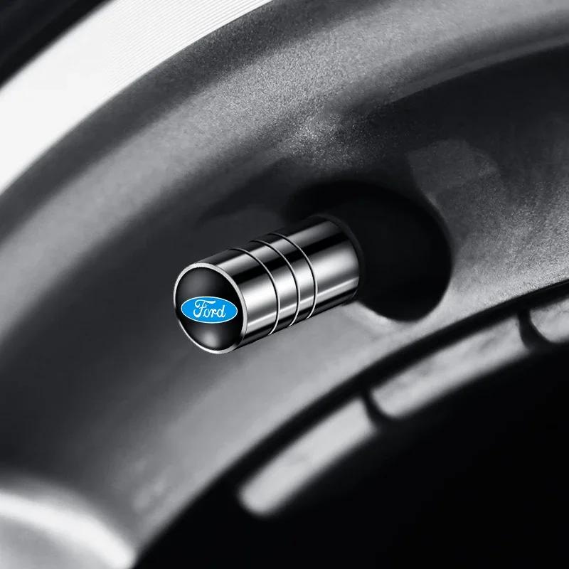 Car Sticker 4pcs Car Wheel Air Valve Stem Cover Caps For Ford Focus Fiesta Ranger Mondeo Escort Falcon Flex S-MAX Kuga Mustang A