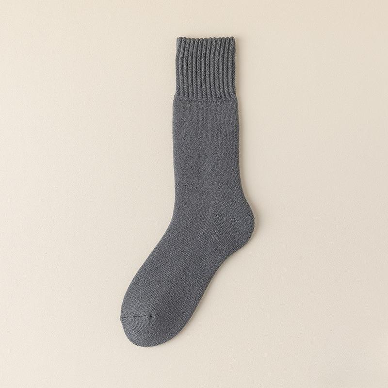 

Мужские зимние шерстяные носки с добавленным флисом для тепла и тепла 1 pair темно серый