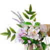 Chair Back Flower Rose Floral with Leaves and Ribbons for Ceremony Backdrop Decor