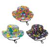Klobouk Bucket Hat Široký okraj Barevný geometrický vzor Rybářský klobouk Bezpečnostní větruodolná šňůrka Přenosný skládací klobouk na ochranu před sluncem