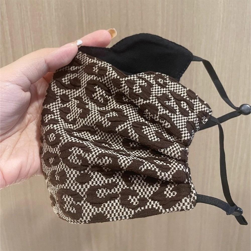New Leopard Print Warm Mask Sexy Breathable Face Veil Washable Dustproof Face Cover Autumn and Winter
