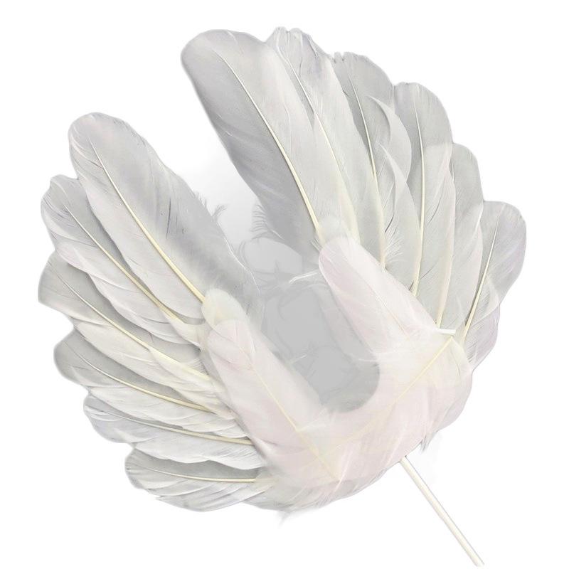 Angel Wings Feather Heart Cake Topper with Wire and Ostrich Feather Strip Decoration