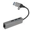 USB3.0 Hub 5Gbps Plug and Play 4 Port Aluminum Alloy USB C To RJ45 Adapter for Windows for Linux for OS X Silver Gray
