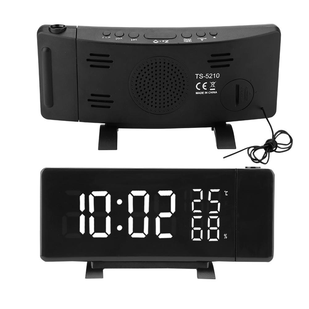Digital Clock 3 Color Projection LED   Display Time Clock Temperature Humidity FM Radio 12