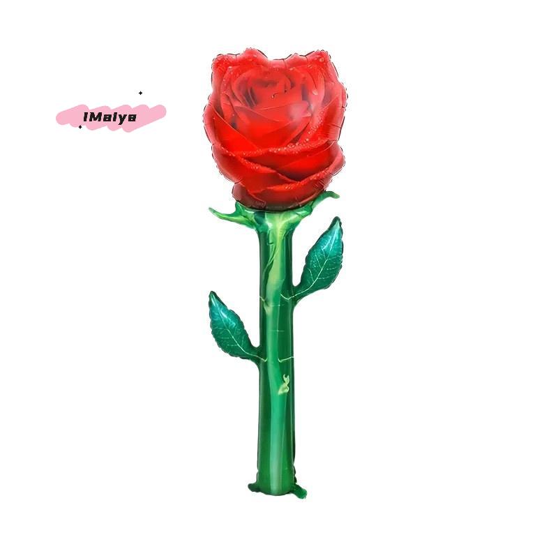 M-Large Red Rose Balloons Rose Flower Shape Foil Balloons For Mother's Day Valentine's Day Anniversaries,Party Gift Decorations