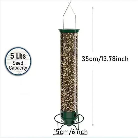 Hanging Wild Bird Feeder Weight Activated Rotating Squirrel Proof Outdoor Garden Yard Tree Mounted Automatic Bird Feeding