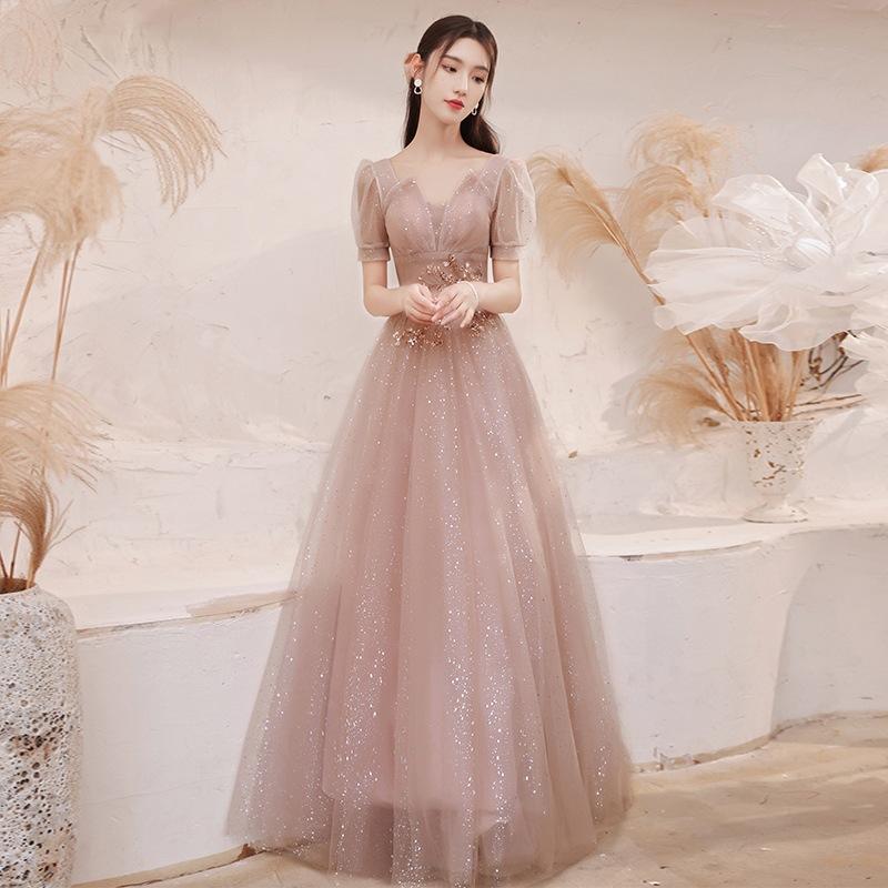 Small Evening Dress Skirt Banquet 1011 New Light Luxury Niche Style Temperament Host Dress Female Summer