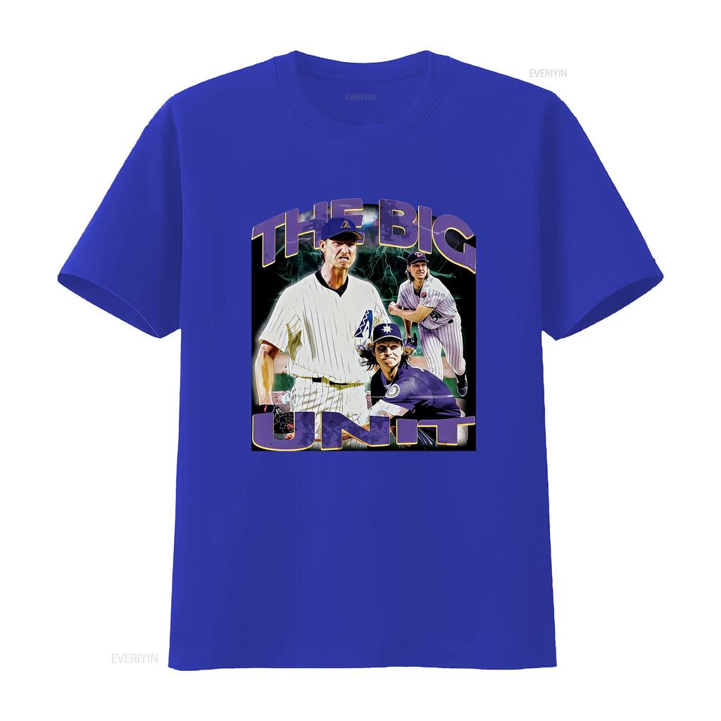 90s Vintage The Big Unit Baseball Player Print Casual Streetwear T Shirt Vintage Washed Top For Everyday Wear Designer Clothes